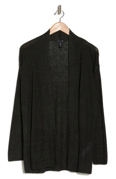 Eileen Fisher Organic Linen Cardigan In Black