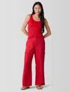 Eileen Fisher Organic Linen Cargo Pant In Red