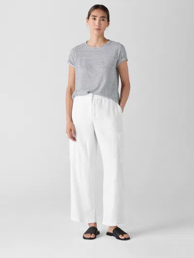 Eileen Fisher Organic Linen Cargo Pant In White