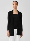 Eileen Fisher Organic Linen Cotton Airy Tuck Long Cardigan In Black