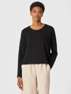 Eileen Fisher Organic Linen Cotton Box-top In Black