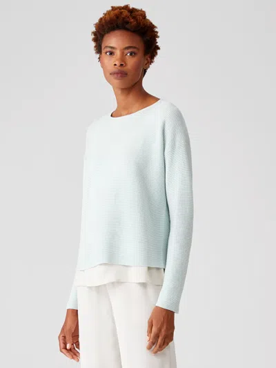 Eileen Fisher Organic Linen Cotton Box-top In Blue