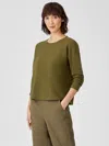 Eileen Fisher Organic Linen Cotton Box-top In Green