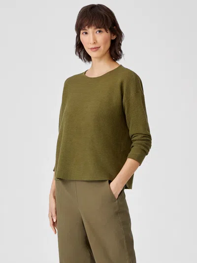 Eileen Fisher Organic Linen Cotton Box-top In Green