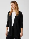 Eileen Fisher Organic Linen Cotton Cardigan In Black