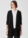 Eileen Fisher Organic Linen Cotton Cardigan In Black