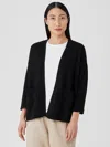 Eileen Fisher Organic Linen Cotton Cardigan In Black