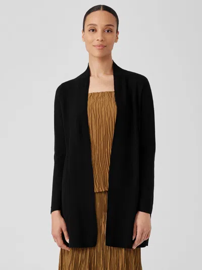 Eileen Fisher Organic Linen Cotton Cardigan In Black
