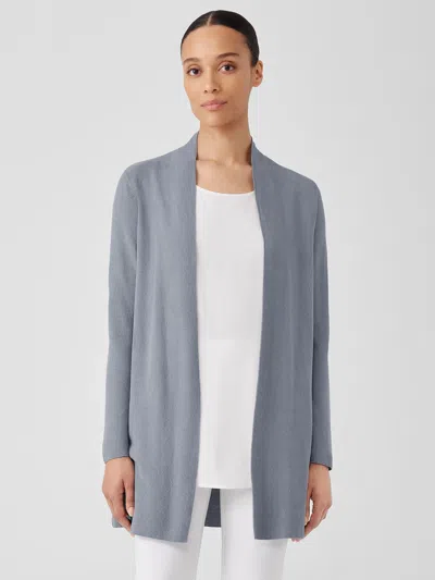 Eileen Fisher Organic Linen Cotton Cardigan In Steel