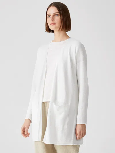Eileen Fisher Organic Linen Cotton Cardigan In White
