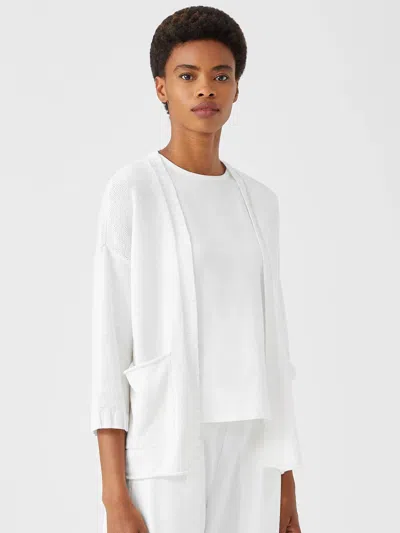 Eileen Fisher Organic Linen Cotton Cardigan In White