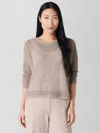 Eileen Fisher Organic Linen Cotton Cord Crew Neck Top In Neutral