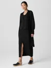Eileen Fisher Organic Linen Cotton Cord Long Cardigan In Black