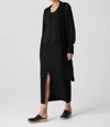 Eileen Fisher Organic Linen Cotton Cord Long Cardigan In Black