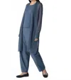 Eileen Fisher Organic Linen Cotton Cord Long Cardigan In Eclipse In Multi