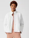 Eileen Fisher Organic Linen Cotton Crepe Padded Short Coat In White