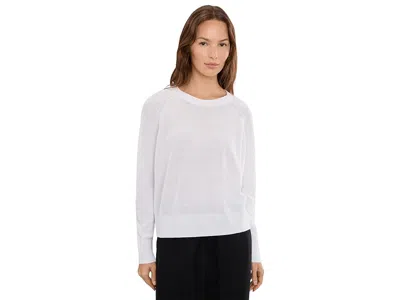 Eileen Fisher Organic Linen Cotton Crew Neck Sweater In White