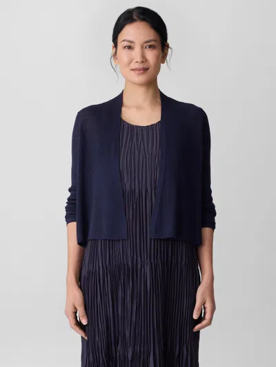 Eileen Fisher Organic Linen Cotton Cropped Cardigan In Biscuit