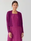 Eileen Fisher Organic Linen Cotton Cropped Cardigan In Pink
