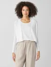 Eileen Fisher Organic Linen Cotton Cropped Cardigan In White