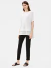 Eileen Fisher Organic Linen Cotton Elbow-sleeve Top In White