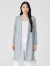 Eileen Fisher Organic Linen Cotton Jersey Long Cardigan In Gray