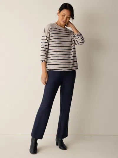Eileen Fisher Organic Linen Cotton Jewel Neck Top In Gray
