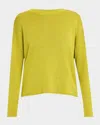 Eileen Fisher Crewneck Sweater In Chartreuse