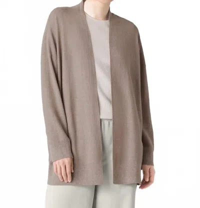 Eileen Fisher Organic Linen Cotton Long Cardigan In Cocoa In Neutral