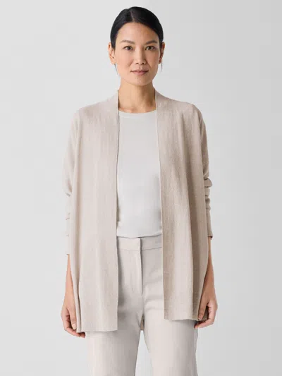 Eileen Fisher Organic Linen Cotton Long Cardigan In Neutral