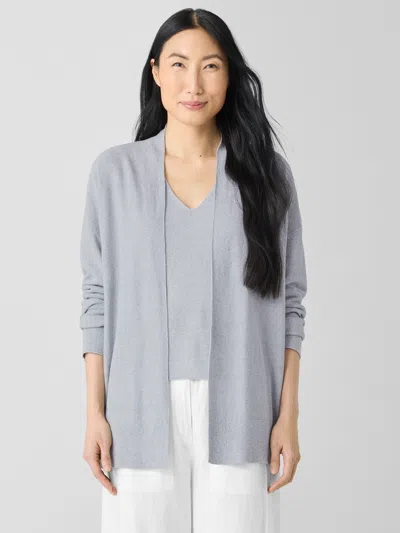 Eileen Fisher Organic Linen Cotton Long Cardigan In Purple