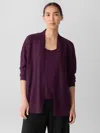 Eileen Fisher Organic Linen Cotton Long Cardigan In Purple