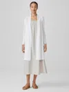 Eileen Fisher Organic Linen Cotton Long Cardigan In White