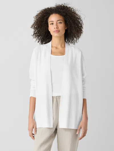 Eileen Fisher Organic Linen Cotton Long Cardigan In White