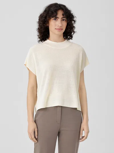 Eileen Fisher Organic Linen Cotton Mock Neck Top