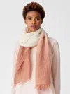 Eileen Fisher Organic Linen Cotton Ombre Scarf In Pink