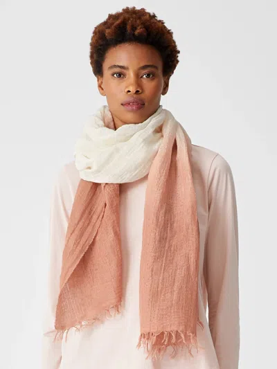 Eileen Fisher Organic Linen Cotton Ombre Scarf In Brown