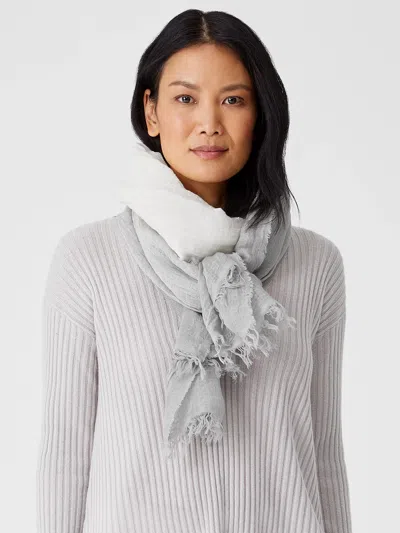 Eileen Fisher Organic Linen Cotton Ombre Scarf In Gray