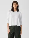 Eileen Fisher Organic Linen Cotton Raglan-sleeve Top In White