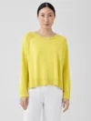 Eileen Fisher Organic Linen Cotton Raglan-sleeve Top In Yellow