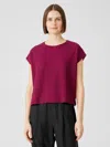 Eileen Fisher Organic Linen Cotton Seed Square Top In Purple