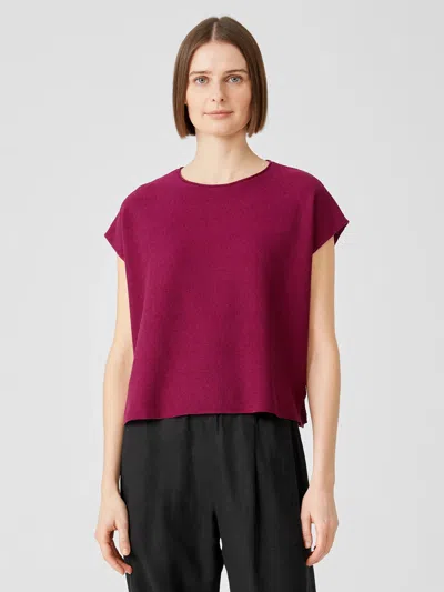 Eileen Fisher Organic Linen Cotton Seed Square Top In Purple