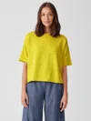 Eileen Fisher Organic Linen Cotton Slub Bateau Neck Top In Yellow