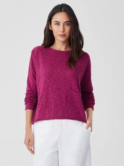 Eileen Fisher Organic Linen Cotton Slub Box-top In Pink