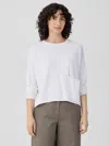 Eileen Fisher Organic Linen Cotton Slub Box-top In White