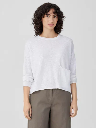 Eileen Fisher Organic Linen Cotton Slub Box-top In White