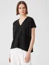 Eileen Fisher Organic Linen Cotton Square Top In Black