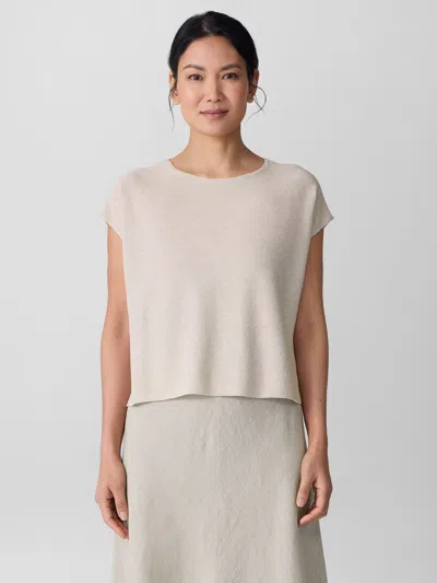 Eileen Fisher Organic Linen Cotton Square Top In Neutral