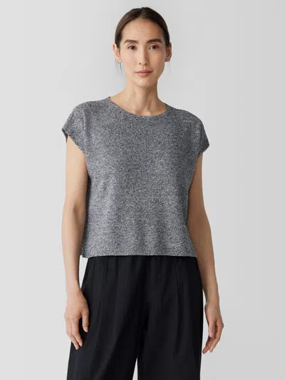 Eileen Fisher Organic Linen Cotton Square Top In Gray
