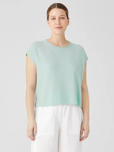 Eileen Fisher Organic Linen Cotton Square Top In Blue